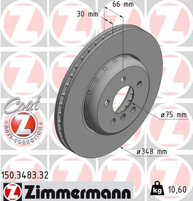 Tarcza hamulcowa, FORMULA F COAT Z 150.3483.32 ZIMMERMANN