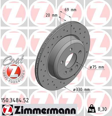 Tarcza hamulcowa, SPORT COAT Z 150.3484.52 ZIMMERMANN