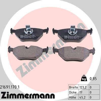 Klocki hamulcowe - komplet 21691.170.1 ZIMMERMANN