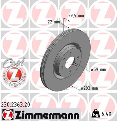 Tarcza hamulcowa, COAT Z 230.2363.20 ZIMMERMANN