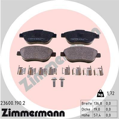 Klocki hamulcowe - komplet 23600.190.2 ZIMMERMANN