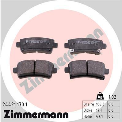Klocki hamulcowe - komplet 24421.170.1 ZIMMERMANN