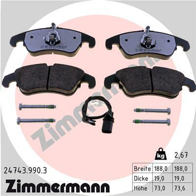 Klocki hamulcowe - komplet, rd:z 24743.990.3 ZIMMERMANN