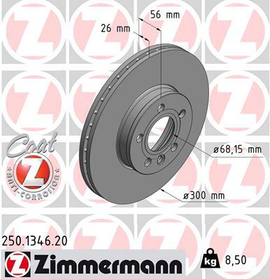 Tarcza hamulcowa, COAT Z 250.1346.20 ZIMMERMANN
