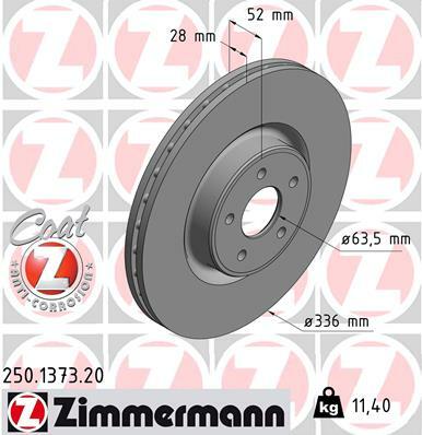 Tarcza hamulcowa, COAT Z 250.1373.20 ZIMMERMANN