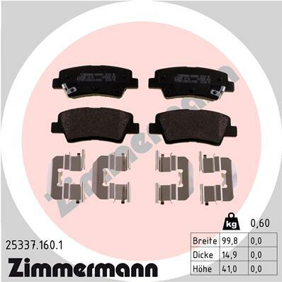Klocki hamulcowe - komplet 25337.160.1 ZIMMERMANN