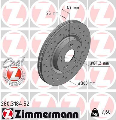 Tarcza hamulcowa, SPORT COAT Z 280.3184.52 ZIMMERMANN
