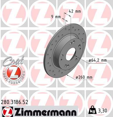 Tarcza hamulcowa, SPORT COAT Z 280.3186.52 ZIMMERMANN