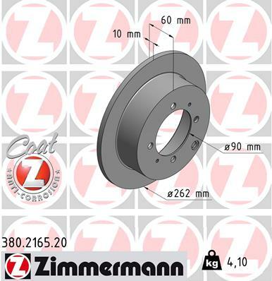 Tarcza hamulcowa, COAT Z 380.2165.20 ZIMMERMANN
