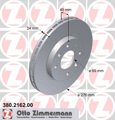 Tarcza hamulcowa 380.2162.00 ZIMMERMANN