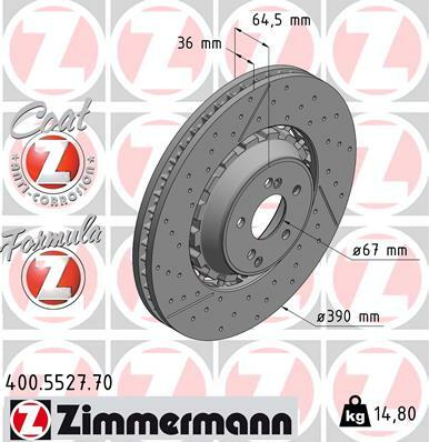 Tarcza hamulcowa, FORMULA Z COAT Z 400.5527.70 ZIMMERMANN