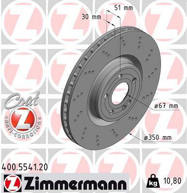 Tarcza hamulcowa, COAT Z 400.5541.20 ZIMMERMANN