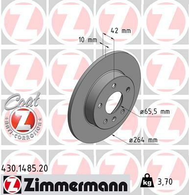 Tarcza hamulcowa, COAT Z 430.1485.20 ZIMMERMANN