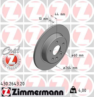 Tarcza hamulcowa, COAT Z 430.2643.20 ZIMMERMANN