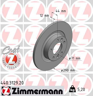 Tarcza hamulcowa, COAT Z 440.3129.20 ZIMMERMANN