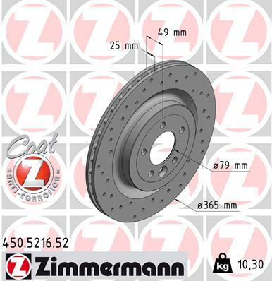 Tarcza hamulcowa, SPORT COAT Z 450.5216.52 ZIMMERMANN
