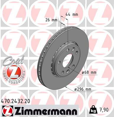 Tarcza hamulcowa, COAT Z 470.2432.20 ZIMMERMANN