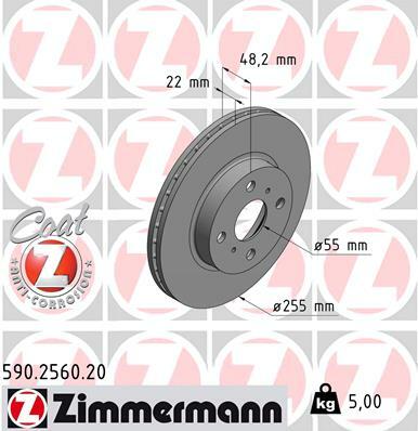 Tarcza hamulcowa, COAT Z 590.2560.20 ZIMMERMANN