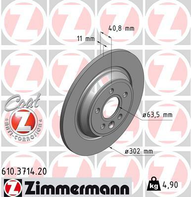 Tarcza hamulcowa, COAT Z 610.3714.20 ZIMMERMANN