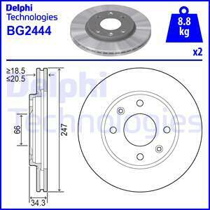 Tarcza hamulcowa BG2444 DELPHI