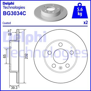 Tarcza hamulcowa BG3034C DELPHI