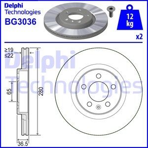 Tarcza hamulcowa BG3036 DELPHI