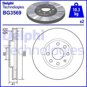Tarcza hamulcowa BG3569 DELPHI
