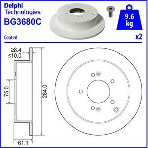 Tarcza hamulcowa BG3680C DELPHI