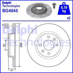 Tarcza hamulcowa BG4045 DELPHI